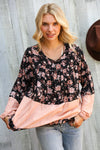 Field of Peach Blossoms Bubble Sleeve Blouse