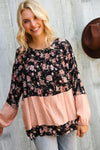 Field of Peach Blossoms Bubble Sleeve Blouse