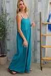 Own The Look Azure Blue Loose Fit Front Bib Sleeveless Jumpsuit