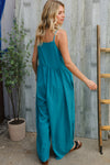 Own The Look Azure Blue Loose Fit Front Bib Sleeveless Jumpsuit