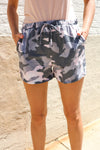 Be Bold Pink/Black Camo French Terry Pocket Shorts