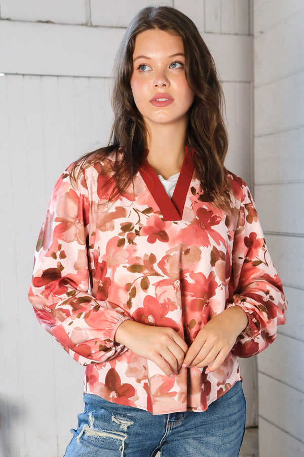 On Blossom Lane Floral Blouse