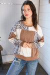 Wild Stitches Taupe Cable Knit Sweater