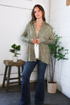 Prowl Around Peplum Open Cardigan