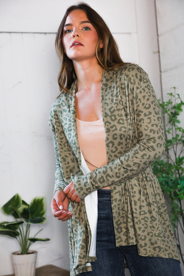 Prowl Around Peplum Open Cardigan