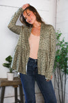 Prowl Around Peplum Open Cardigan