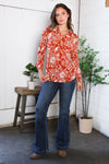 Vintage Botanical Rust Top