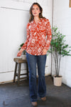 Vintage Botanical Rust Top