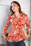 Vintage Botanical Rust Top