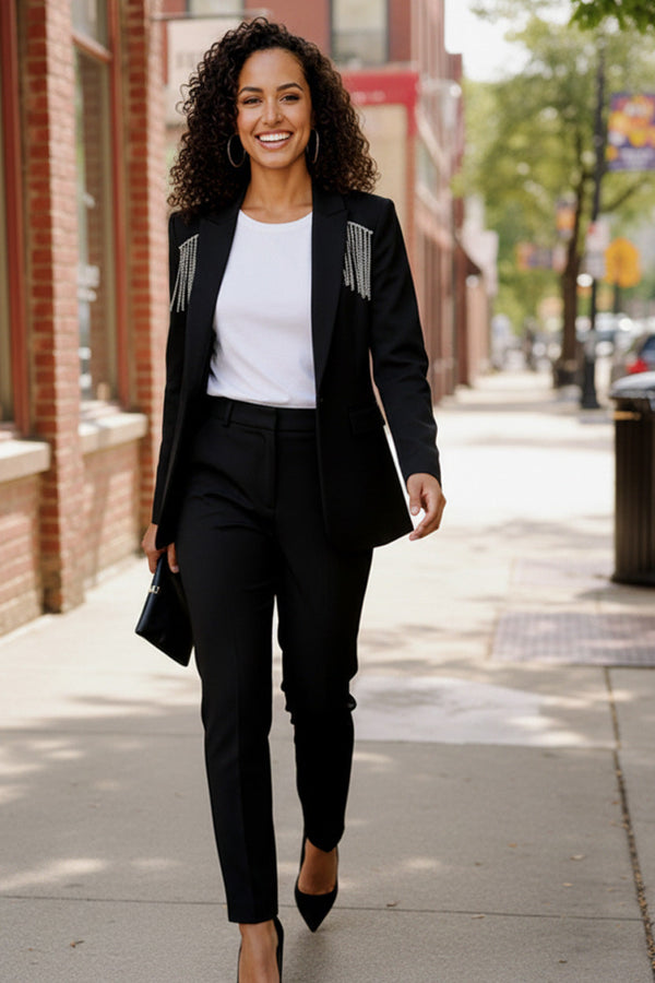 Holiday Glam Tassel Blazer