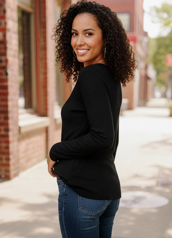 Backwoods Beauty Black Thermal Top