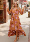 Everyone to the Dance Floor Terracotta Midi Dress