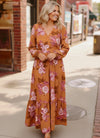 Everyone to the Dance Floor Terracotta Midi Dress
