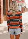 Keep Me Guessing Teal Herringbone Long Sleeve