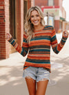 Keep Me Guessing Teal Herringbone Long Sleeve