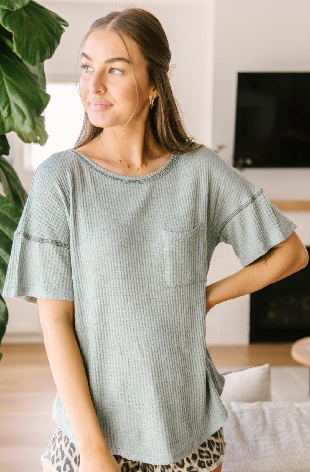 Always Be Yours Top in Sage – Modest Pop