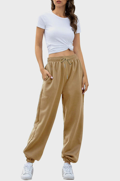 Elastic Waist Joggers with Pockets