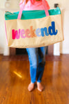 Turquoise "Weekend" Embroidered Duffle Bag