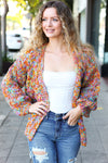 Be Your Best Multicolor Chunky Knit Open Cardigan