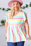 Lavender Rainbow Stripe Babydoll To