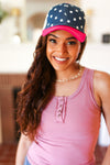 Fuchsia & Denim Star Trucker Hat