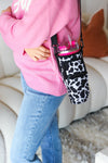 Cow Print Neoprene Crossbody Water Bottle Carrier Bag