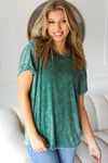 You Got This Green Washed Ribbed Raglan Top