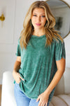 You Got This Green Washed Ribbed Raglan Top