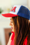 USA Red & Blue Mesh Trucker Hat