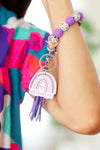 Lavender "Mama" Bauble Wristlet Tassel Keychain