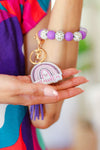 Lavender "Mama" Bauble Wristlet Tassel Keychain