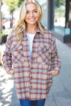 Be You Best Taupe Plaid Quilt Lined Button Down Shacket