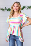 Lavender Rainbow Stripe Babydoll To