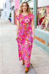 In Your Dreams Fuchsia Floral Fit & Flare Maxi Dress