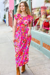 In Your Dreams Fuchsia Floral Fit & Flare Maxi Dress