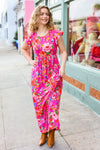 In Your Dreams Fuchsia Floral Fit & Flare Maxi Dress