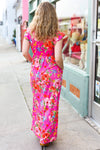 In Your Dreams Fuchsia Floral Fit & Flare Maxi Dress