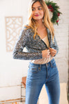 Holiday Sparkle Sequin Cropped Bolero Cardigan