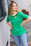 Saint Patrick Asymmetrical Sequin Banded V Neck Top