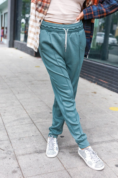 Ash Jade Knit Front Seam Sweatpants