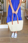 Cream Boho Raffia Woven Lined Large Tote Bag