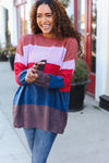 Lock Eyes Lilac Multi-Stripe Ribbed Knit Sweater Pullover