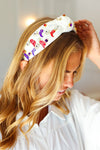 Red White & Blue Gem Cowboy Embellished Top Knot Headband