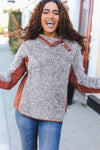 Beautiful You Brown Sherpa Quilted Snap Button Pullover