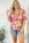 Floral Muse V Neck Blouse