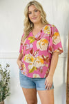 Floral Muse V Neck Blouse