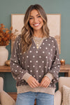 Connect the Dots Oversized Pullover Sweater Top