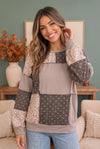 Thankful for Mixed Print Sweatshirt