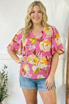 Floral Muse V Neck Blouse