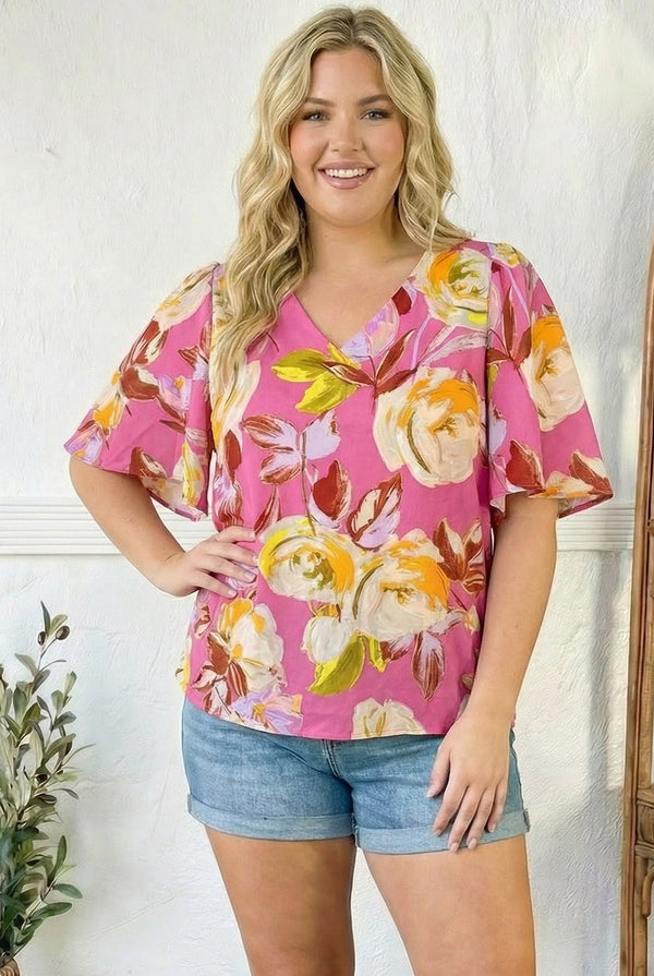 Floral Muse V Neck Blouse